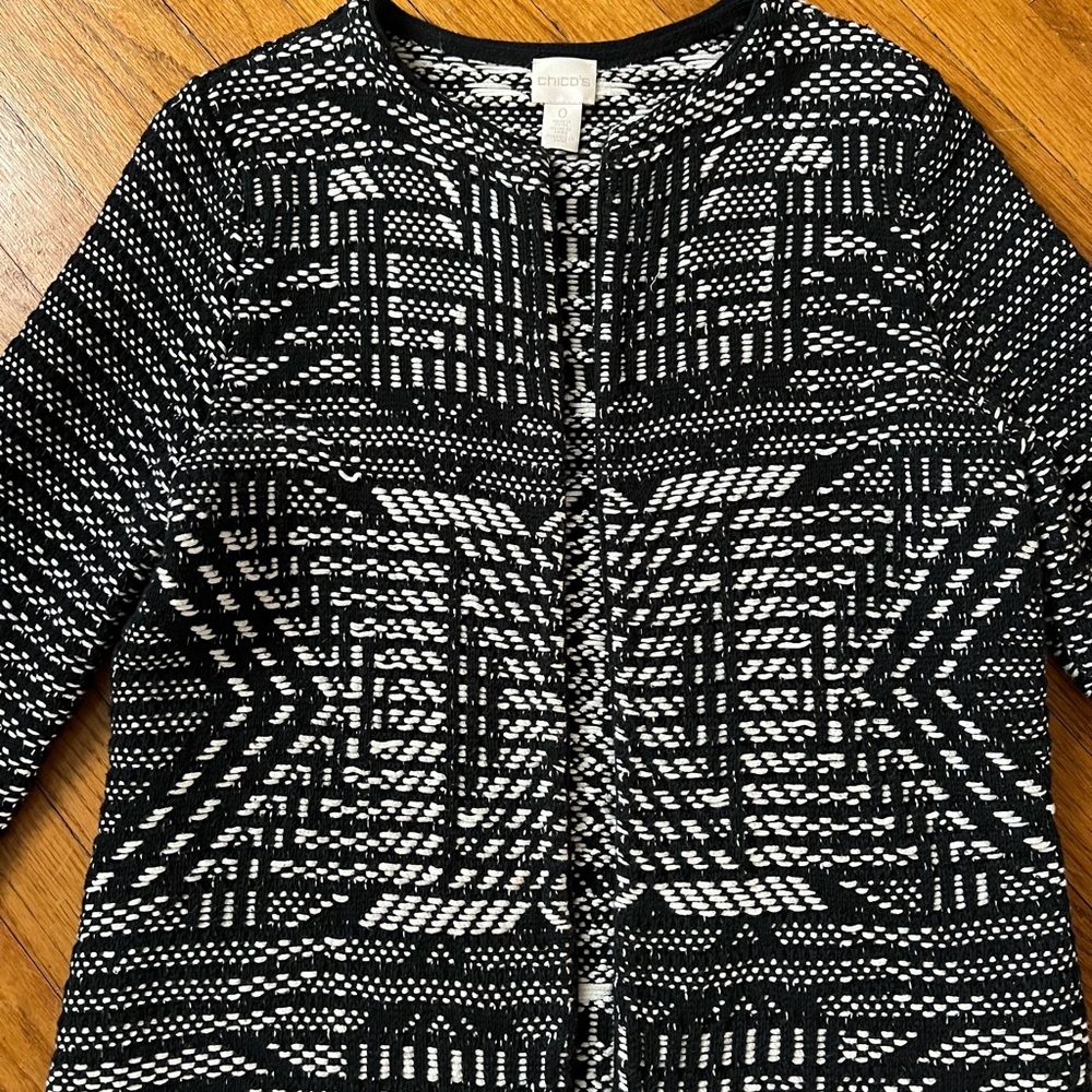 Chicos Woven Sweater Jacket - Picture 3 of 6